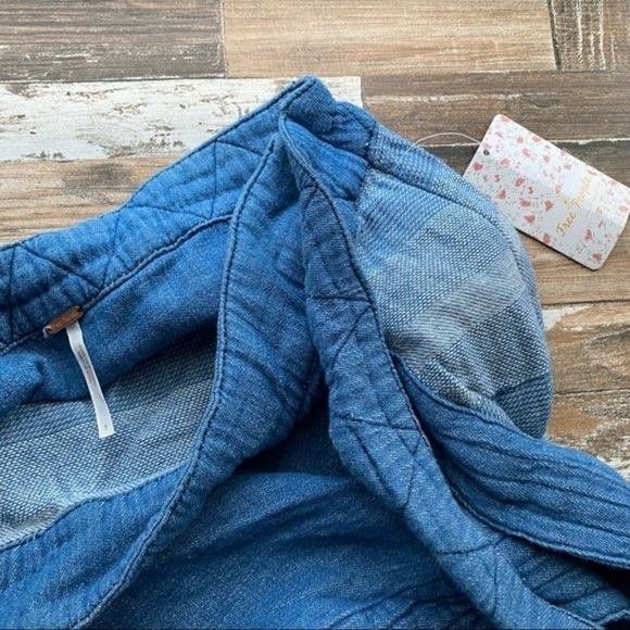 NWT Free People Double The Fun Chambray Wrap Skirt - Picture 6 of 9